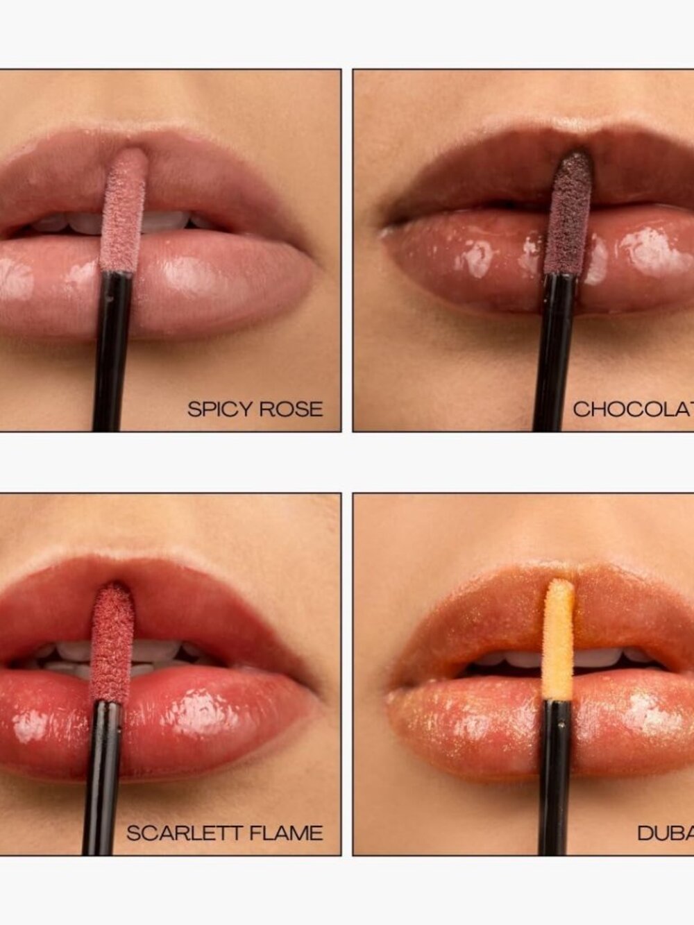 Lip Plumping Oil Chocolate Chili Brown Hydrating Tint Fuller Smooth Lip Gloss - Picture 7 of 9